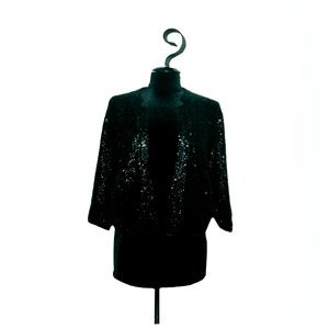The Broadway Vintage Black Sequin Cardigan Size M